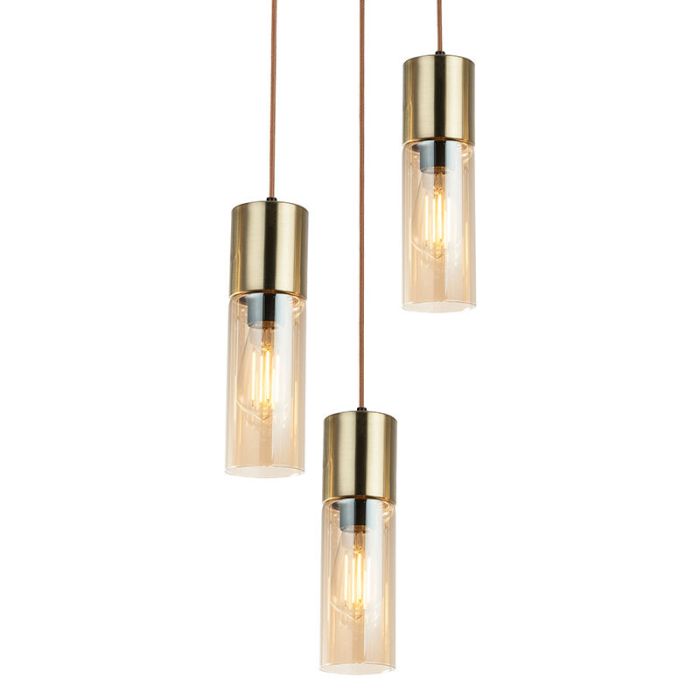 Amber design pendant light glass, Xena