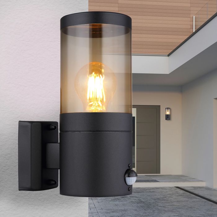 Black modern outdoor light stainless steel, Lambert, IP44