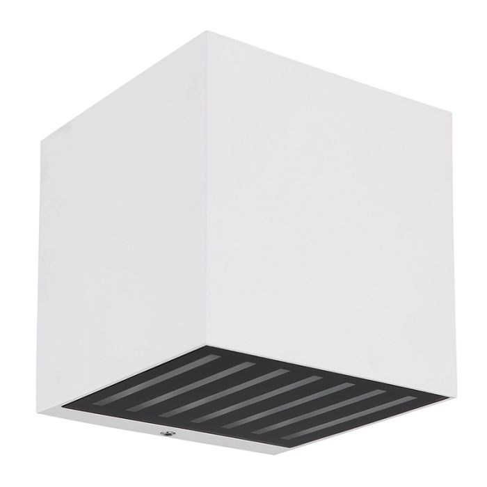 White modern up down wall light aluminium, Moesha, 6W, 3000K LED, IP54