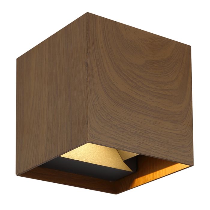 Brown modern up down wall light aluminium, Nargis, 3W, 3000K LED, IP54