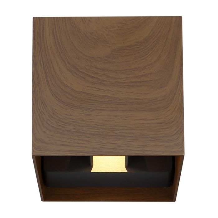 Brown modern up down wall light aluminium, Nargis, 3W, 3000K LED, IP54