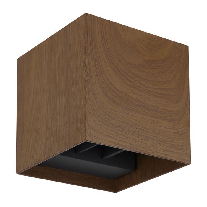 Brown modern up down wall light aluminium, Nargis, 3W, 3000K LED, IP54