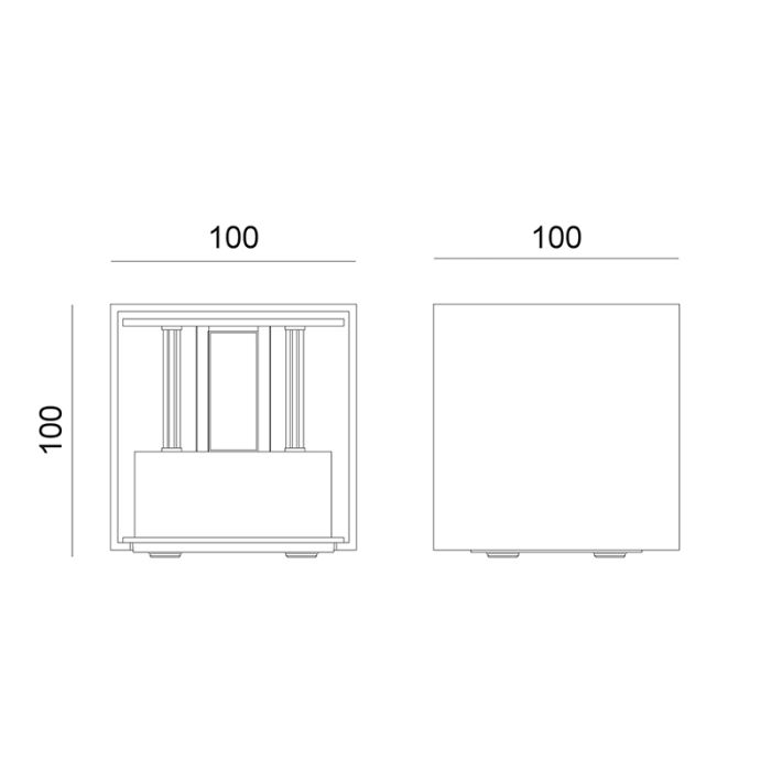Brown modern up down wall light aluminium, Nargis, 3W, 3000K LED, IP54