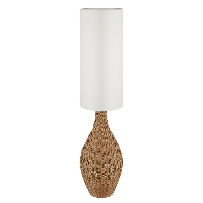 White rustic floor lamp fabric, Nelleke, with switch