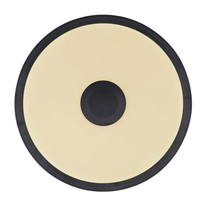 Black modern flush ceiling light plastic, Musica, 18W, adjustable light colour LED, IP44, with remote control
