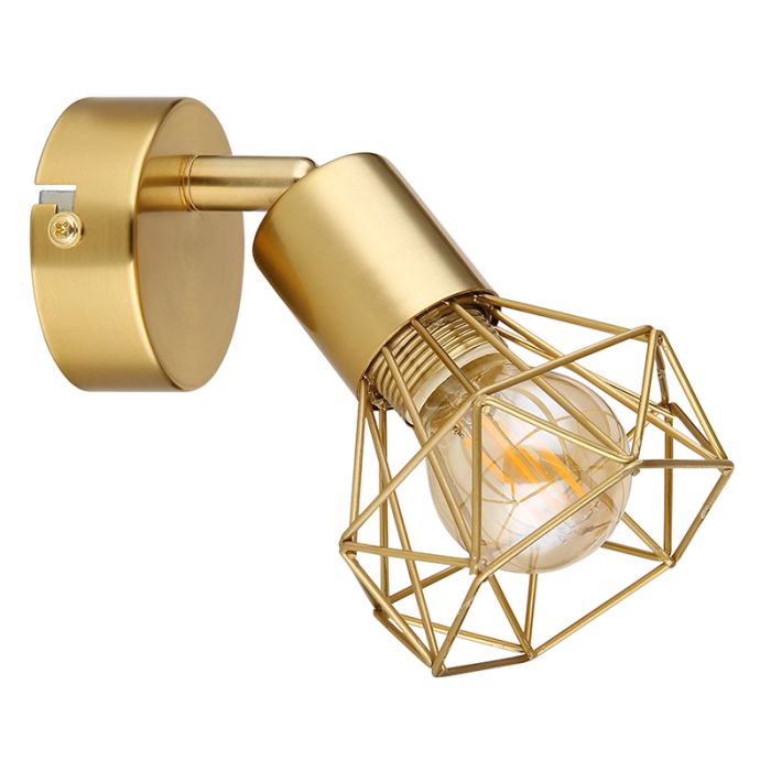 Golden industrial wall spotlight metal, Oebele