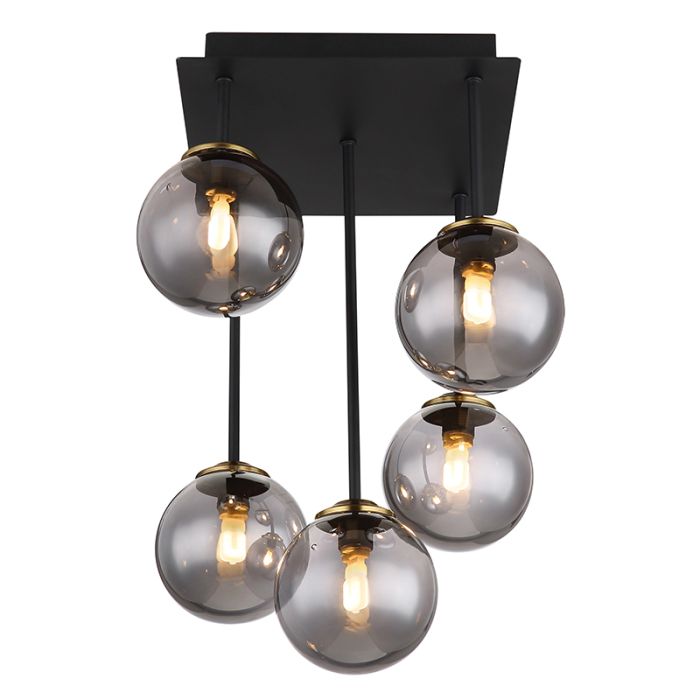 Black ceiling light smoke glass, Ouahiba