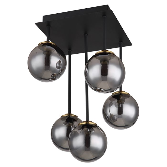 Black ceiling light smoke glass, Ouahiba