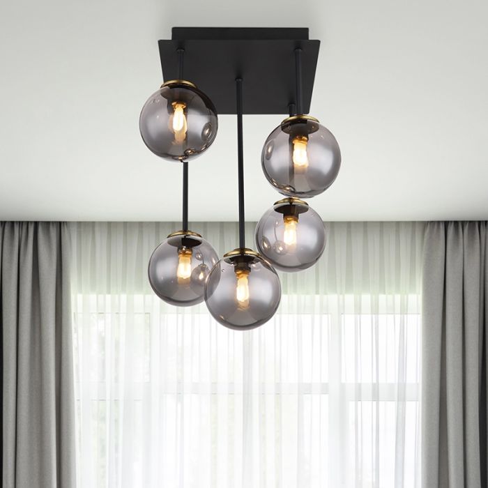 Black ceiling light smoke glass, Ouahiba