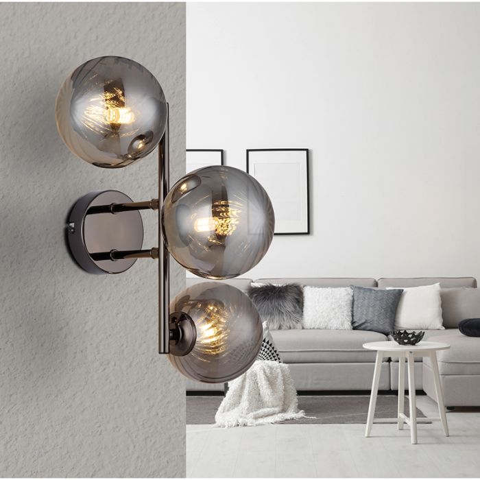 Grey wall light smoke glass, Ozan