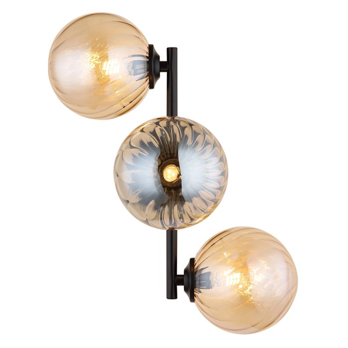 Amber retro wall light glass, Ozan