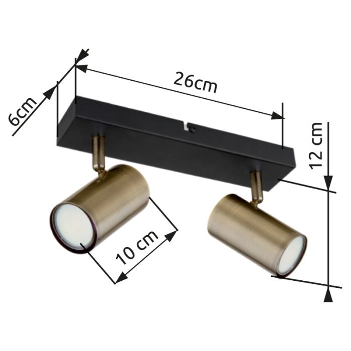 Brass modern ceiling spotlight metal, Pieta