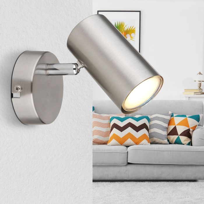 Nickel modern wall spotlight metal, Rainer