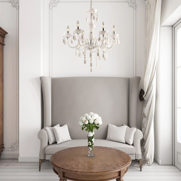 White classic chandelier acrylic, Monica