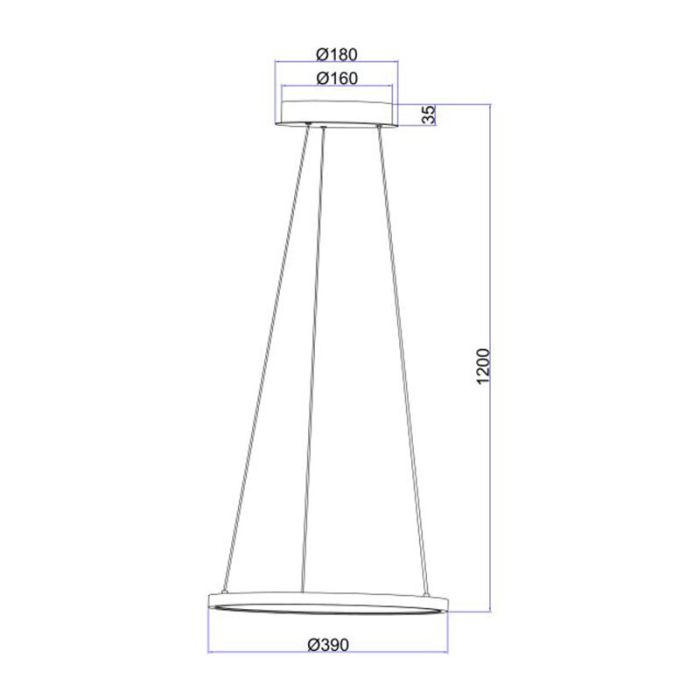 Black modern dining table hanging lamp metal, Jeana, 19W, 3000K LED