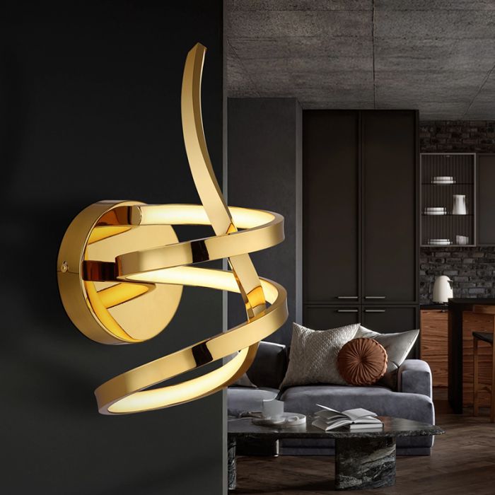 Golden design wall light aluminium, Mouhsine, 18W, 3000K LED