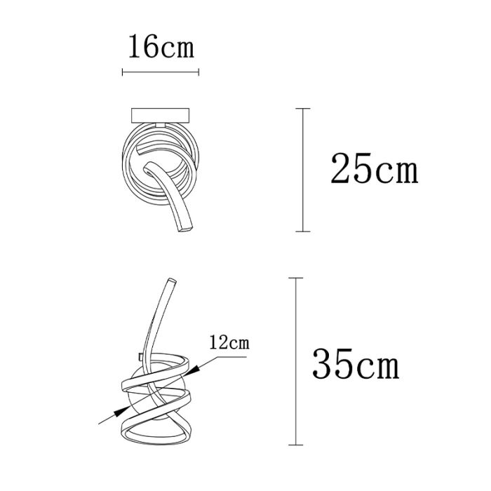 Golden design wall light aluminium, Mouhsine, 18W, 3000K LED