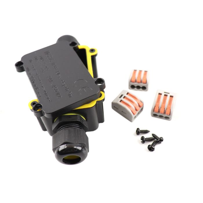 Waterproof 2-way cable coupling, with Wago plug inside, IP68