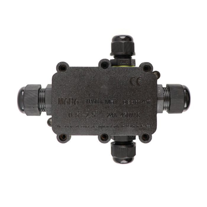 Waterproof 4-way cable coupling, with Wago plug inside, IP68