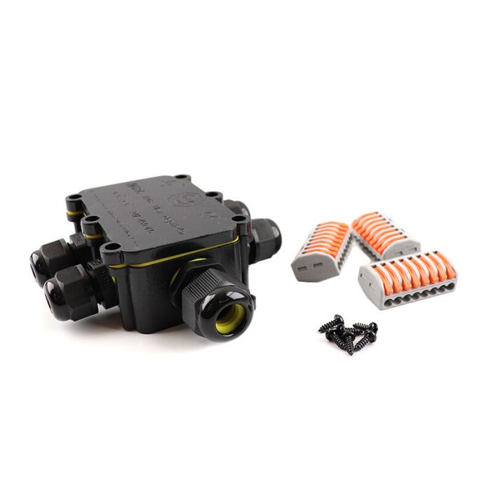 Waterproof 6-way cable coupling, with Wago plug inside, IP68