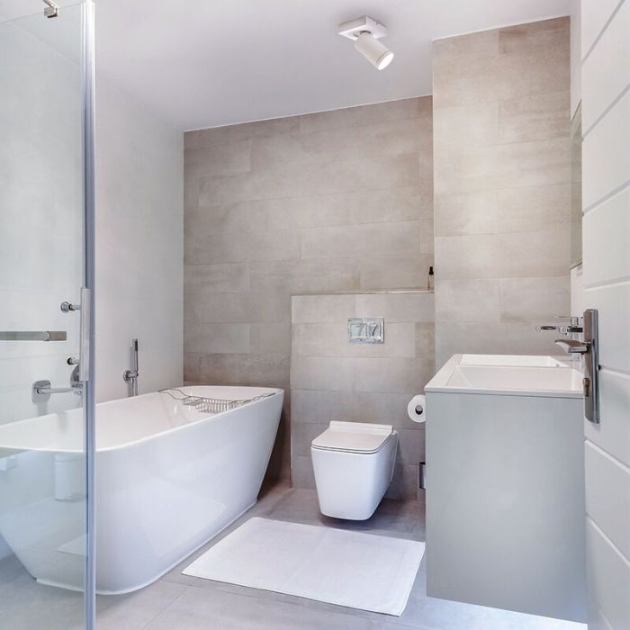 Modern ceiling spotlight white, Kenan, IP44