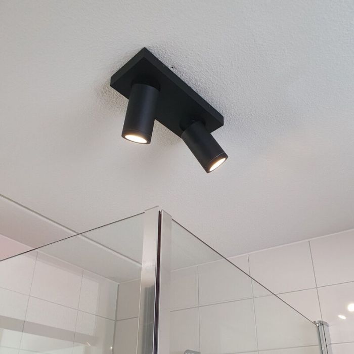 Modern ceiling spotlight black, Kenan, IP44
