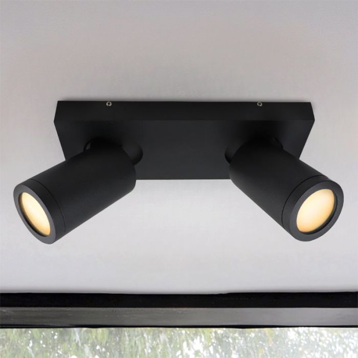 Modern ceiling spotlight black, Kenan, IP44