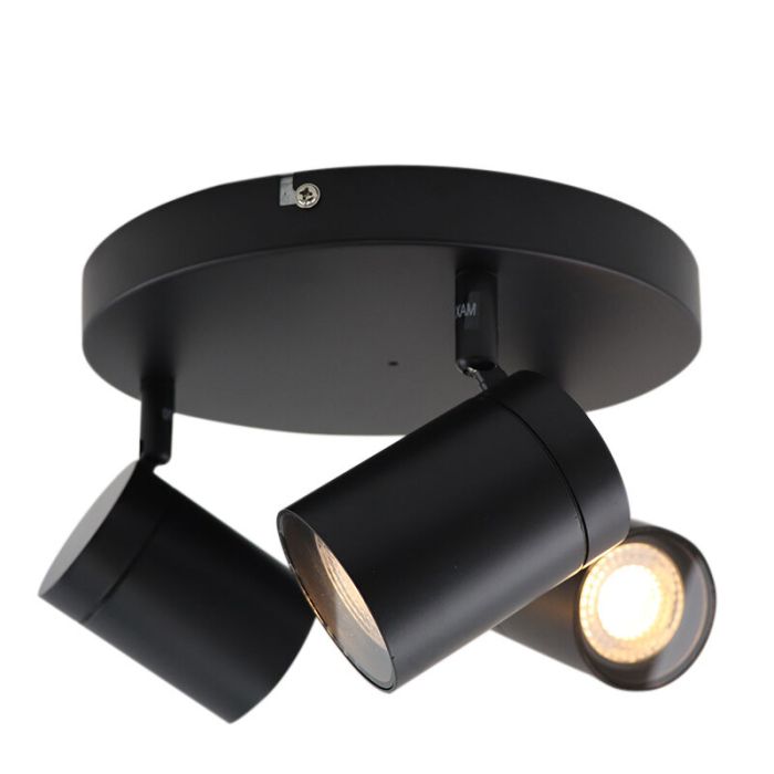 Modern ceiling spotlight black, Ciara, IP44