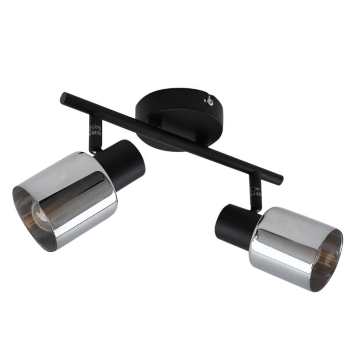 Design ceiling spotlight black, Crystal