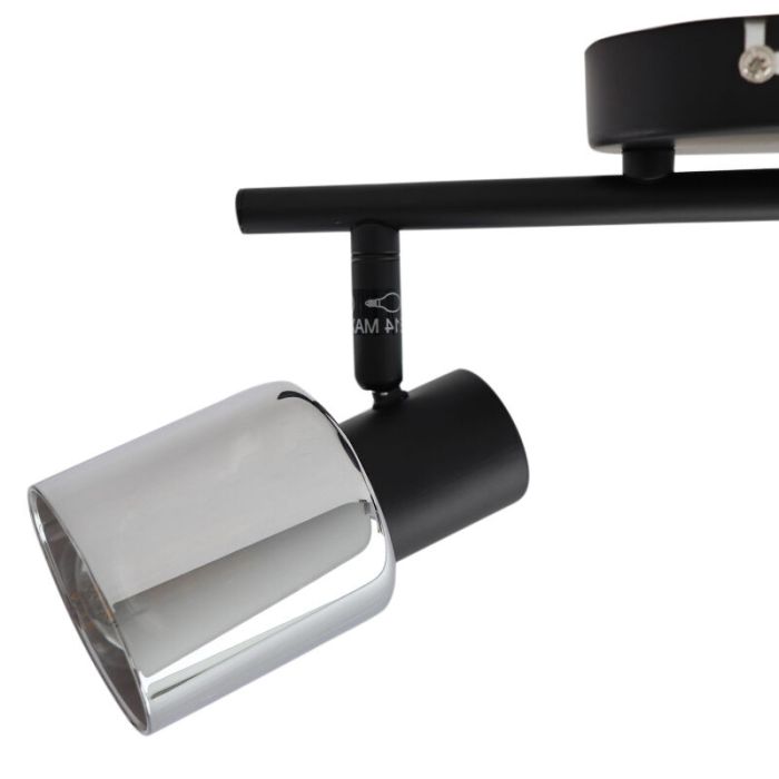Design ceiling spotlight black, Crystal