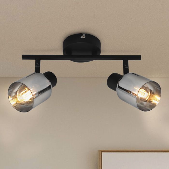Design ceiling spotlight black, Crystal