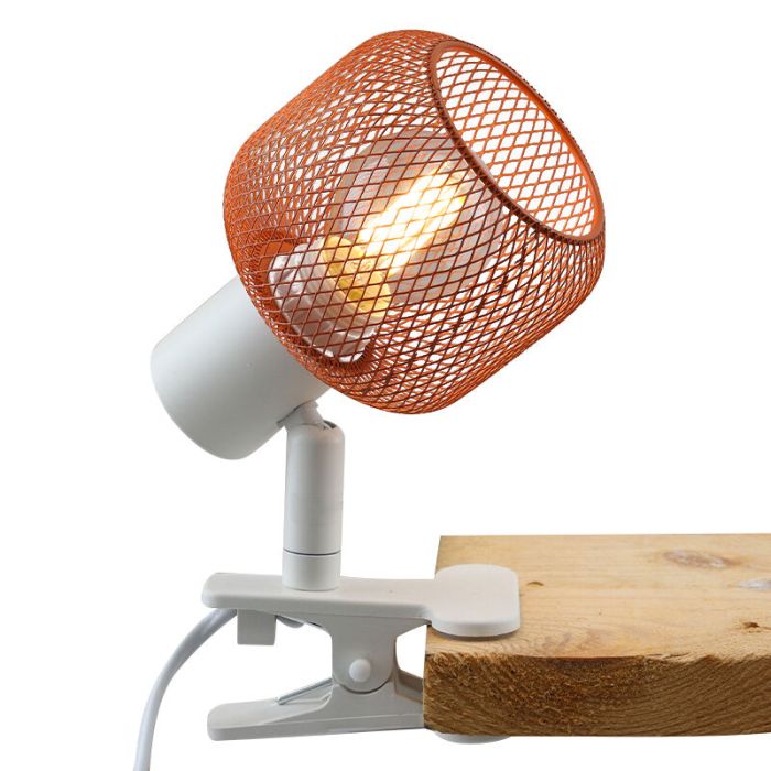 Industrial clip spotlight orange, Emado, with switch