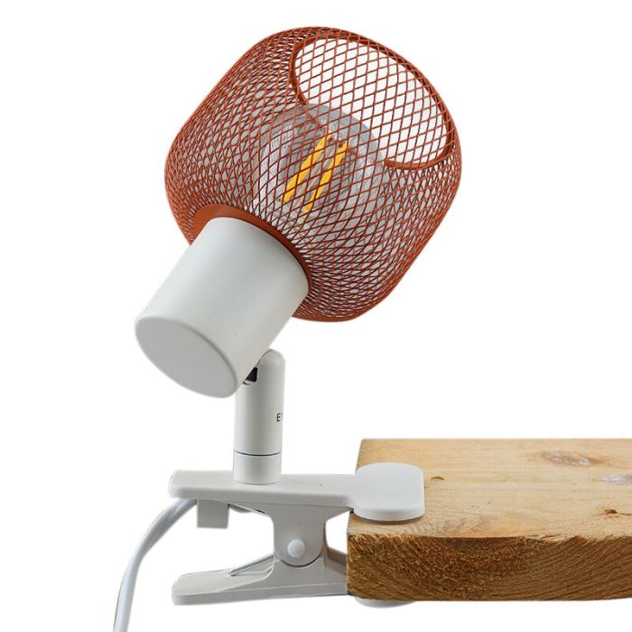 Industrial clip spotlight orange, Emado, with switch