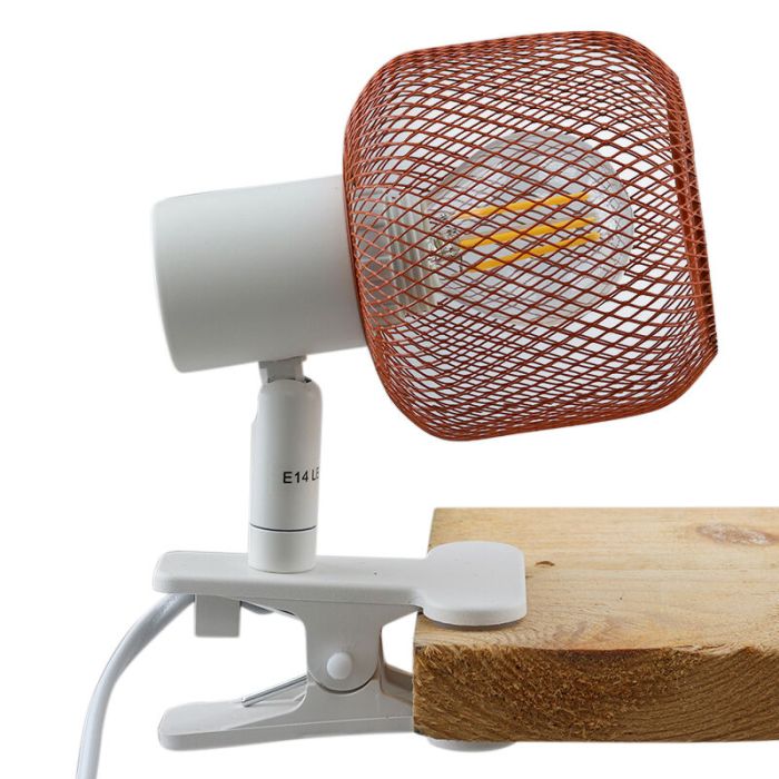 Industrial clip spotlight orange, Emado, with switch