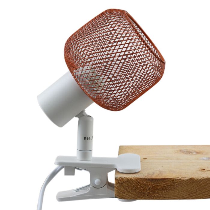 Industrial clip spotlight orange, Emado, with switch