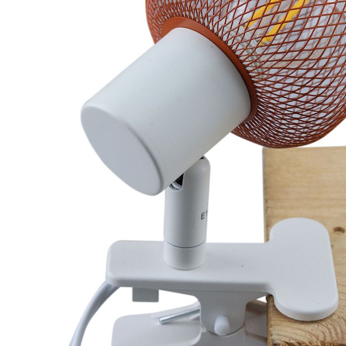 Industrial clip spotlight orange, Emado, with switch