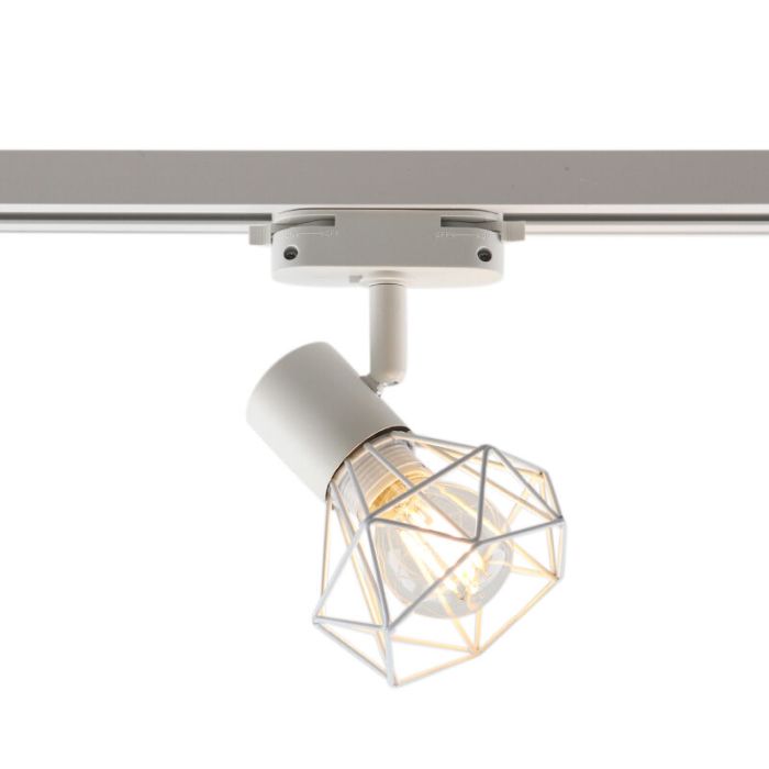 Industrial 1 phase track lighting spotlight white, Jaylano