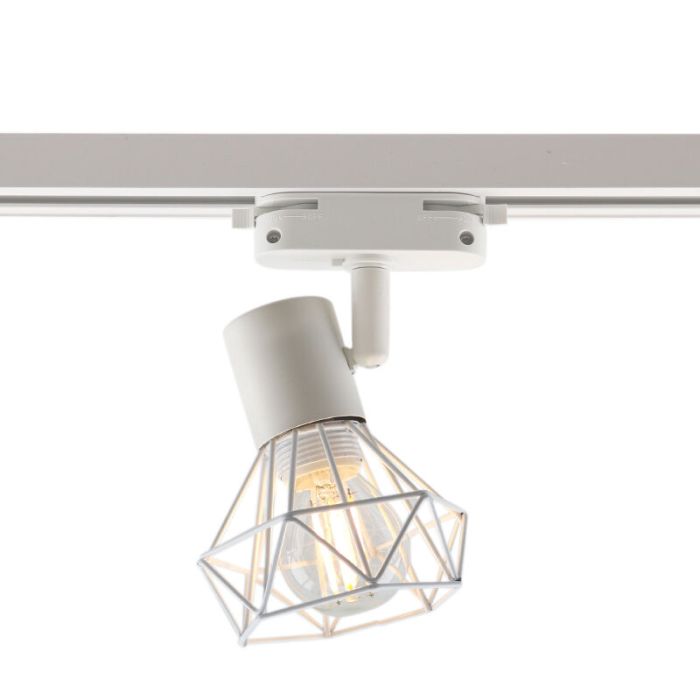 Industrial 1 phase track lighting spotlight white, Jaylano