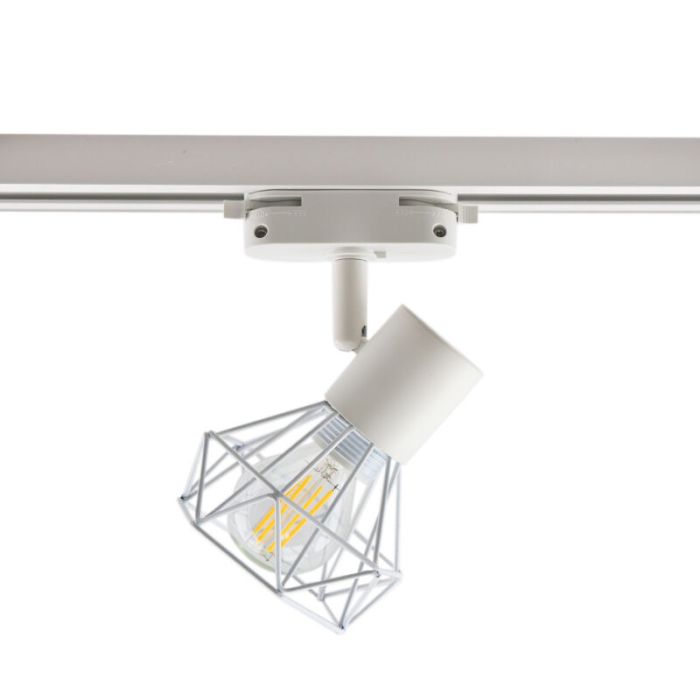 Industrial 1 phase track lighting spotlight white, Jaylano