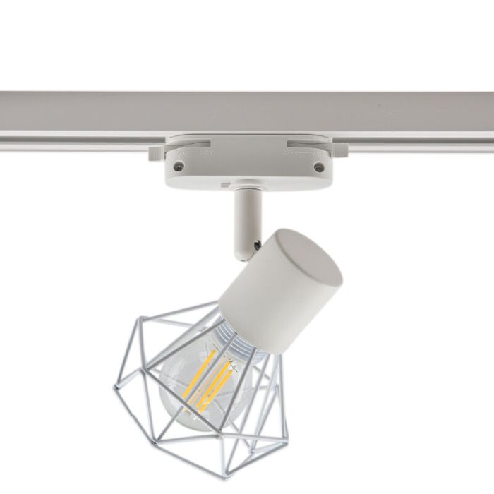 Industrial 1 phase track lighting spotlight white, Jaylano
