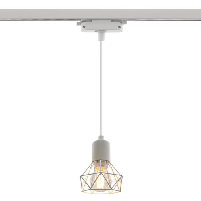 Industrial 1 phase track lighting spotlight white, Jaylano