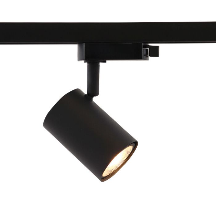 3M black 1 phase track lighting system with a corner + 5 Elena track spots