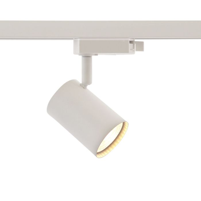 2M white 1 phase track lighting system + 4 Elena track spots