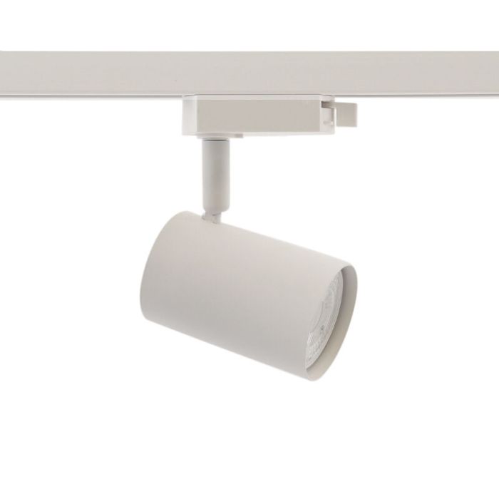 2M white 1 phase track lighting system + 4 Elena track spots