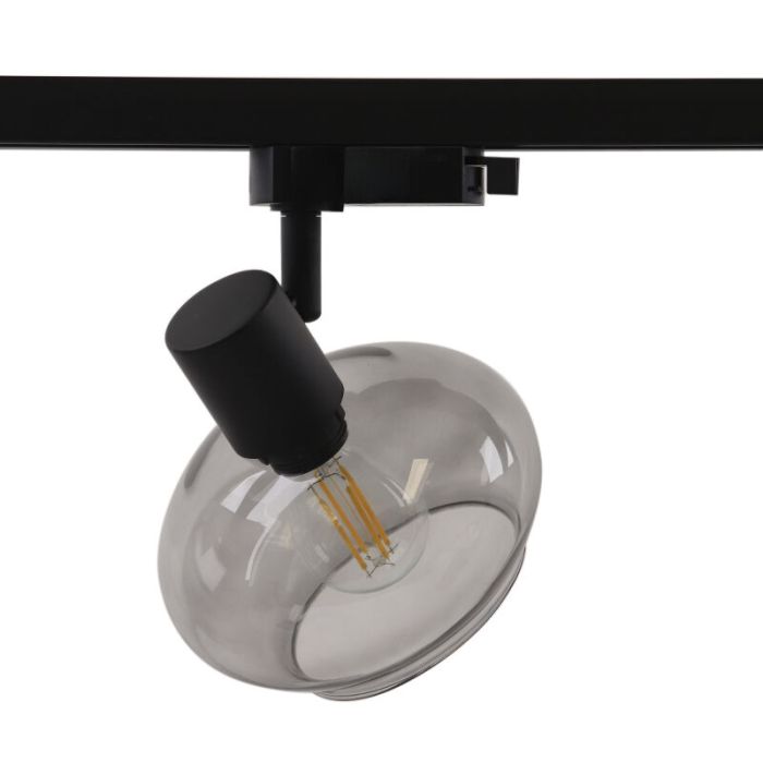 3M black 1 phase track lighting system with a corner + 5 Skip track spots