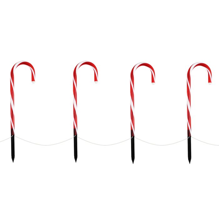 6 candy cane garden plugs, 8 positions, IP44