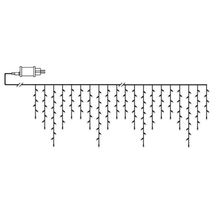 3 Meter Connectable Icicle Lights, 70 cm high, Warm White, IP44, Basic