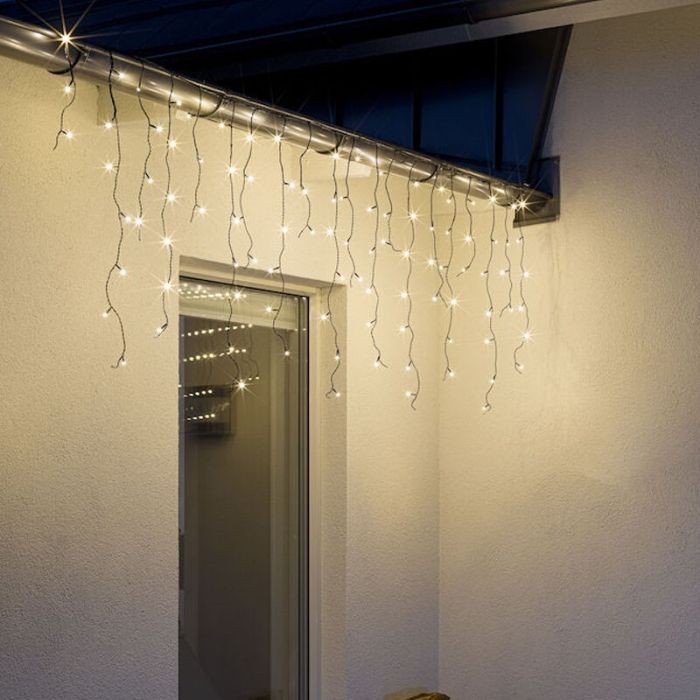 9 Meter Connectable Icicle Lights, 70 cm high, Warm White, IP44, Basic