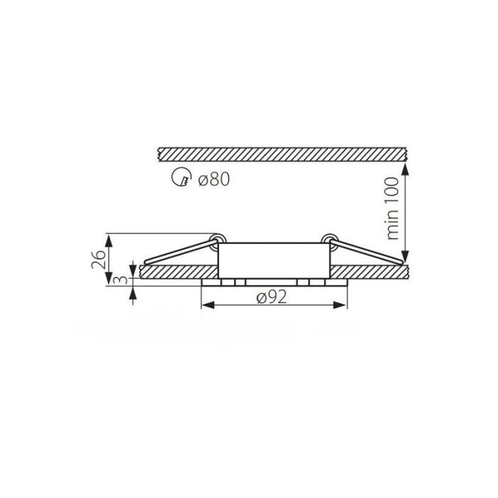 Aluminium recessed light black, Heido