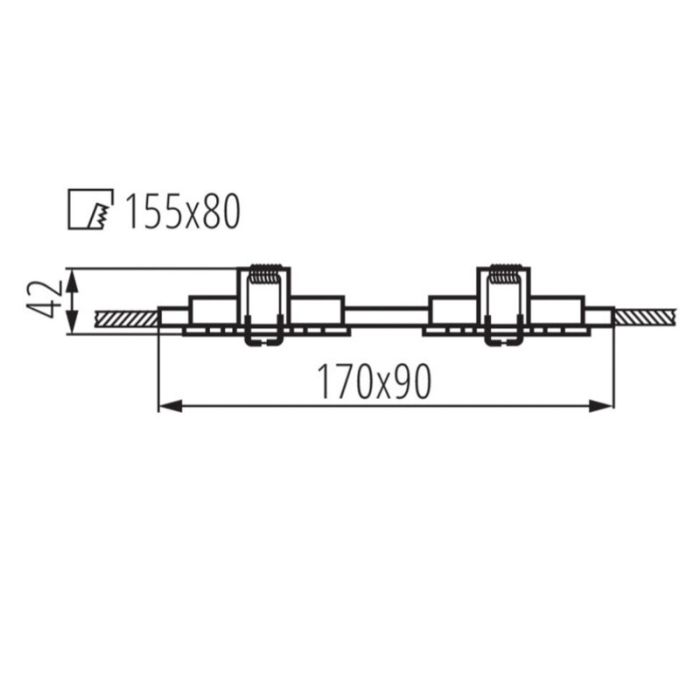 Aluminium recessed light white, Heido